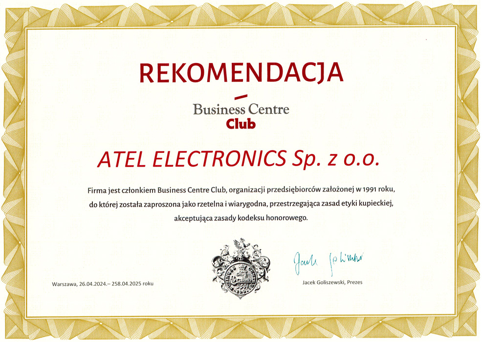 Rekomendacja BCC dla Atel Electronics