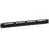 Patch panel 24-portowy, UTP, kat. 6, 1U, 19", złącza typu dual block, uchwyty na kabel