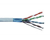 Przewód F/UTP Wave Cables, kat.5E, wewnętrzny, szary, LSOH/LSZH, 4x2x24 AWG, Cu, 305 m, drut
