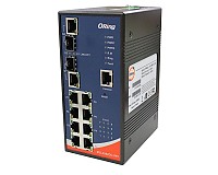 Switch zarzdzalny, 8x 10/100 RJ-45 PoE+ + 2 sloty SFP z DDM / RJ-45, O/Open-Ring <10ms (ORing IPS-3082GC-24V)