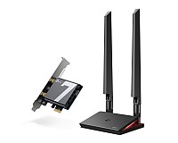 Trzypasmowa bezprzewodowa karta sieciowa PCI-Express BE9300, standard BE, 9300Mbps, Wi-Fi 7, Bluetooth 5.4 (TP-Link Archer TBE550E)