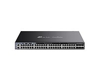 Switch zarządzalny, 48x 10/100/1000 RJ-45, 6x slot SFP+ 10G, PoE+, 19" (TP-Link SG6654XHP)