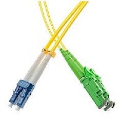 Patchcord LSH/APC-LC/UPC, SM, 9/125, dupleks, włókno G652D, 1 m