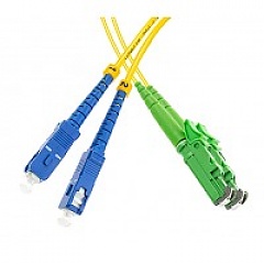 Patchcord LSH/APC-SC/UPC, SM, 9/125, dupleks, włókno G652D, 1 m