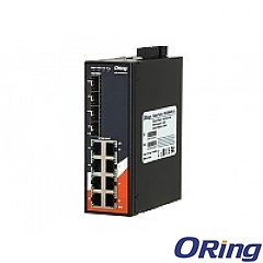 Switch zarządzalny, 8x 10/1000 RJ-45 + 4 sloty SFP / RJ-45, O/Open-Ring <30ms, obudowa slim (ORing IGS-3084GP-LA)