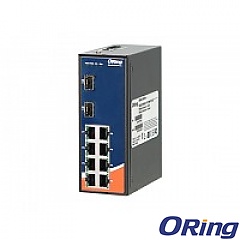 Switch zarzdzalny, 8x 10/100 RJ-45 + 2x1000 SFP, O/Open-Ring <10ms (ORing IES-3082GP-LA)