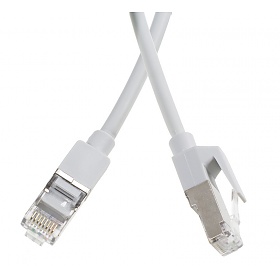 Patchcord S/FTP kat.8 (PiMF); 0,25m, LSOH/LSZH, szary