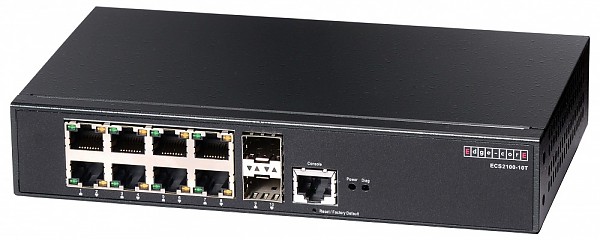 Switch inteligentny, 8x 10/100/1000 RJ-45, 2x slot SFP, 9" (19") (Edge-corE ECS2100-10T) 