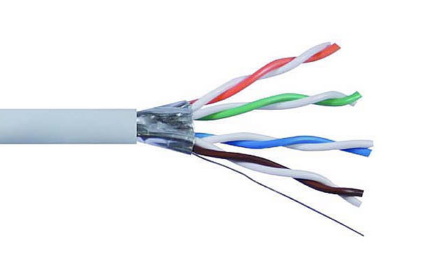 Przewd U/FTP Wave Cables, kat.6A, wewntrzny, szary, LSOH/LSZH, 4x2x23 AWG, Cu, 305 m, drut 
