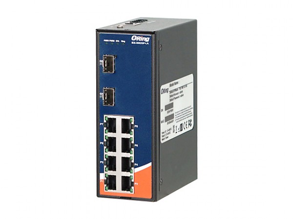 ORing IES-3082GP-LA, Switch przemysowy zarzdzalny, 8x 10/100 RJ-45 + 2x1000 SFP, O/Open-Ring <10ms