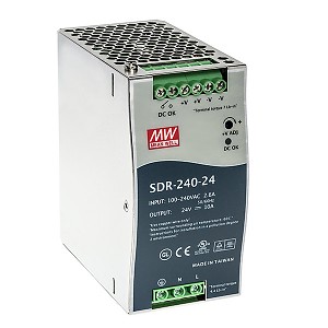 Mean Well SDR-240-24 Zasilacz przemysowy 240W 24VDC, DIN TS35, P.F.C.