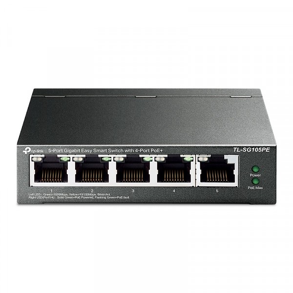 TP-Link TL-SG105PE, Switch inteligentny, 5x 10/100/1000 RJ-45, PoE+, desktop