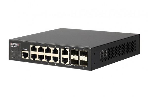 Edge-corE ECS4100-12T, Switch zarzdzalny, 8x 10/100/1000 RJ-45, 2x 100/1000 SFP, 2x Combo Gigabit, 19"