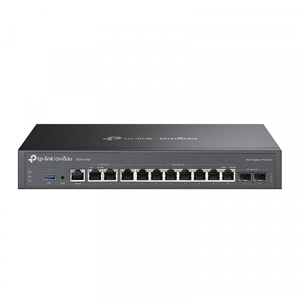 Gigabitowy router VPN Omada, 2x 2.5G, 8x 10/100/1000 RJ-45, 2x slot SFP, 19" (TP-Link ER7412-M2) 