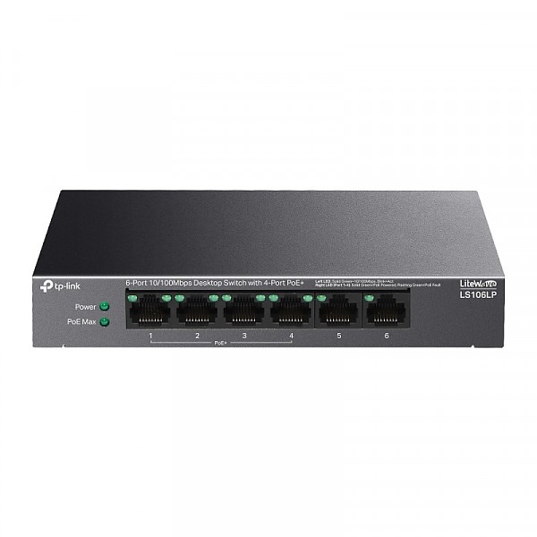 TP-Link LS106LP, Switch niezarzdzalny, 6x 10/100 RJ-45, PoE+, desktop