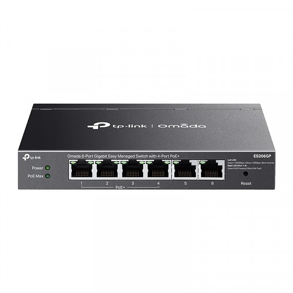 Switch inteligentny, 6x 10/100/1000 RJ-45, PoE+, desktop (TP-Link ES206GP) 